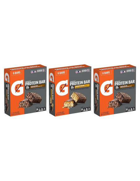 Barras de Proteína Gatorade Whey, 18 Piezas, 79 g cada una