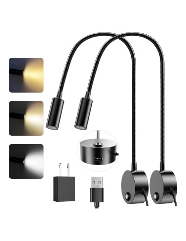 Luz de Lectura LED ERAY 15" (38 cm) Regulable con USB - Paquete de 2