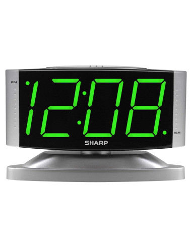 Reloj Despertador Digital SHARP LED Verde - Base Giratoria
