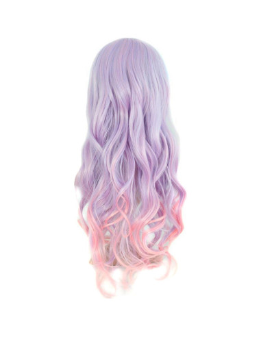 Peluca Larga Ondulada MapofBeauty 70 cm Azul/Púrpura/Rosa