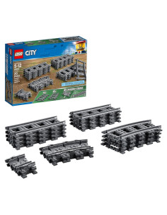 LEGO City 60205 - Juego de Expansión de Pistas de Tren 20 Piezas