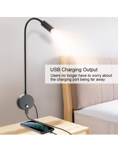 Luz de Lectura LED ERAY 15" (38 cm) Regulable con USB - Paquete de 2