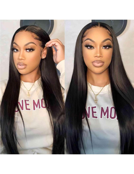 ISEE HAIR Peluca Recta 50 cm Cabello Humano Sin Pegamento