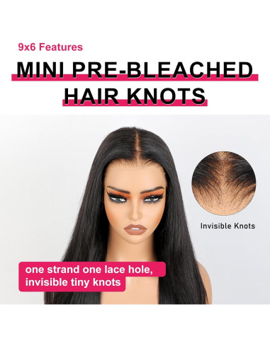 ISEE HAIR Peluca Recta 50 cm Cabello Humano Sin Pegamento