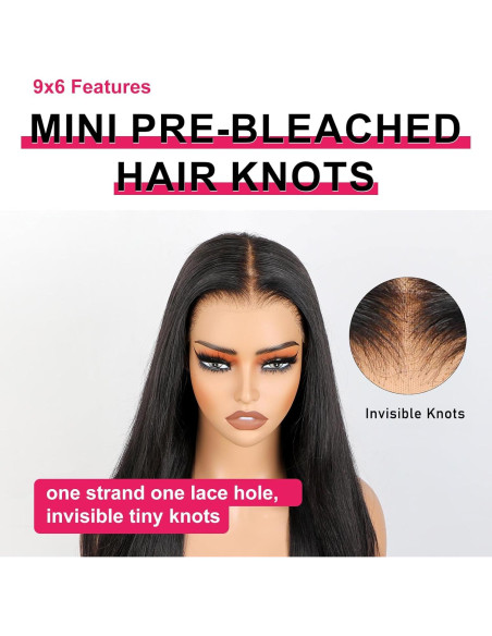 ISEE HAIR Peluca Recta 50 cm Cabello Humano Sin Pegamento