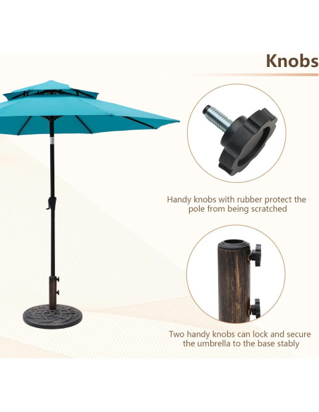 Base Redonda C-Hopetree 12 kg para Sombrilla de Patio Bronce