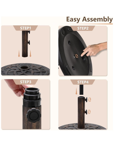 Base Redonda C-Hopetree 12 kg para Sombrilla de Patio Bronce