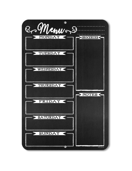Tablero de Menú Semanal Honey Dew 30x45 cm Pizarra Duradera