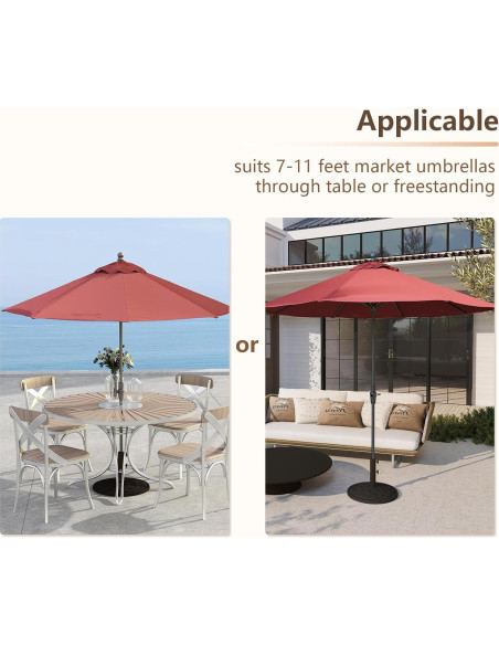 Base Redonda C-Hopetree 12 kg para Sombrilla de Patio Bronce