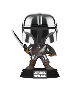Figura POP Funko Mandaloriano Darksaber Cromo 9.5 cm