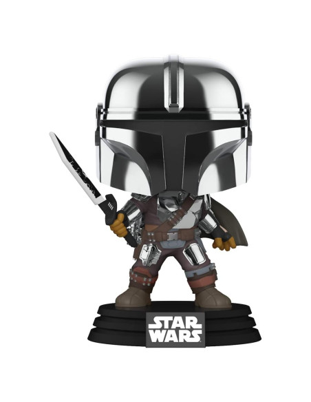 Figura POP Funko Mandaloriano Darksaber Cromo 9.5 cm