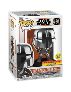 Figura POP Funko Mandaloriano Darksaber Cromo 9.5 cm 2