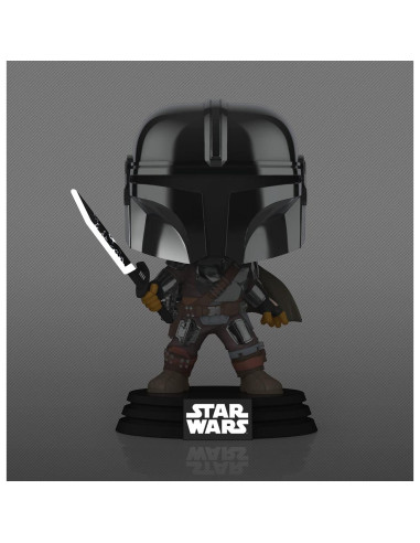 Figura POP Funko Mandaloriano Darksaber Cromo 9.5 cm