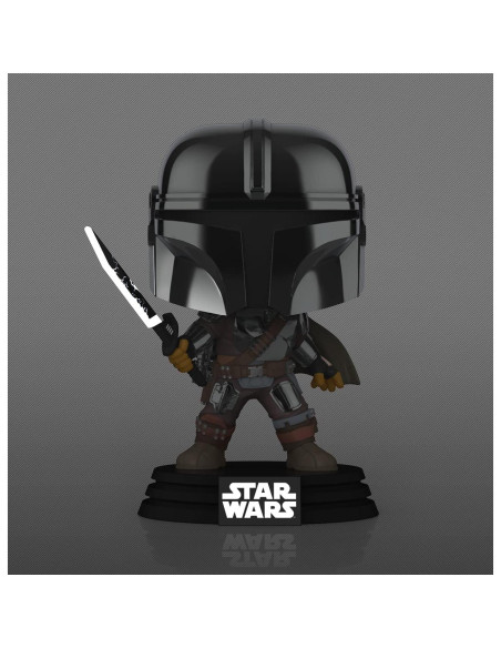 Figura POP Funko Mandaloriano Darksaber Cromo 9.5 cm