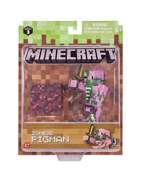 Figura Zombie Pigman Minecraft Jazwares 6,99 cm articulada