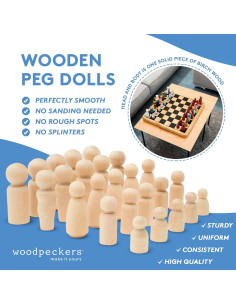 Juego de Muñecos de Madera Woodpeckers 50 Piezas para Manualidades 2