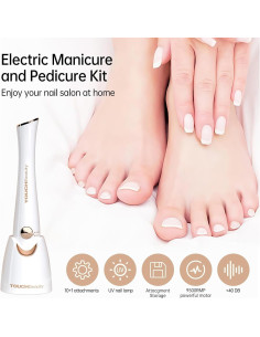 TOUCHBeauty Taladro Eléctrico para Uñas Oro, Kit Manicura UV 2