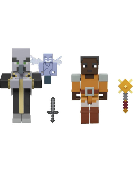 Figuras de Batalla Minecraft Dungeons Mattel 8.5 cm Paquete de 2