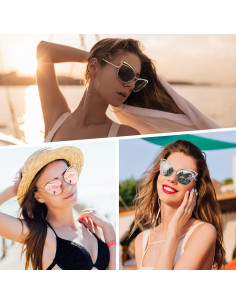 Gafas de Sol GQUEEN Ojo de Gato Polarizadas UV400 Montura Dorada 2