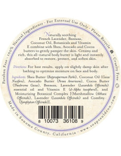 Mantequilla Corporal 100% Natural Tres Hermanas 70.9g Lavanda 2