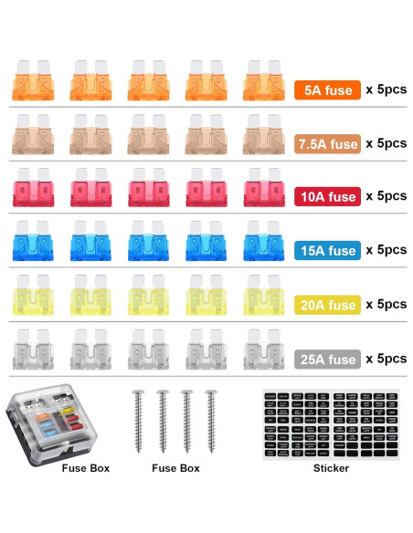 Bloque de Fusibles Marinos Kohree 6 Vías 12V Impermeable