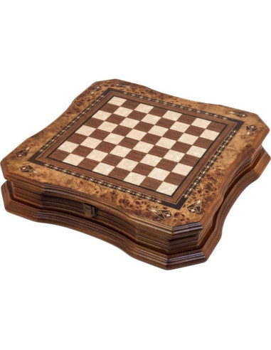 Juego de Ajedrez Artesanal Muba 39x39cm Piezas de Metal