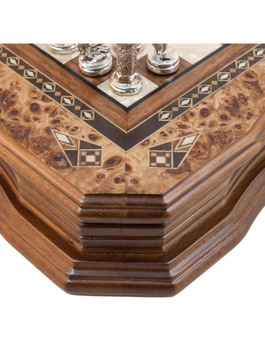 Juego de Ajedrez Artesanal Muba 39x39cm Piezas de Metal