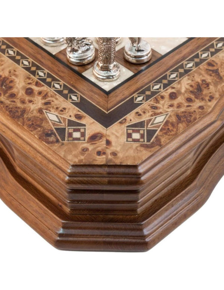 Juego de Ajedrez Artesanal Muba 39x39cm Piezas de Metal