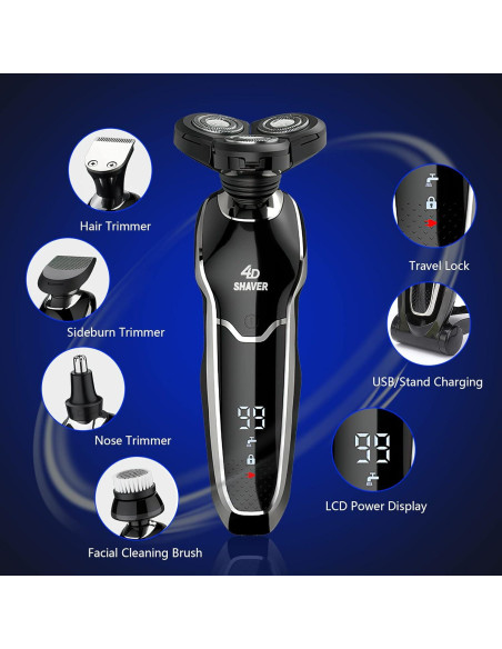 Afeitadora Eléctrica 5 en 1 BestMal Impermeable Recargable