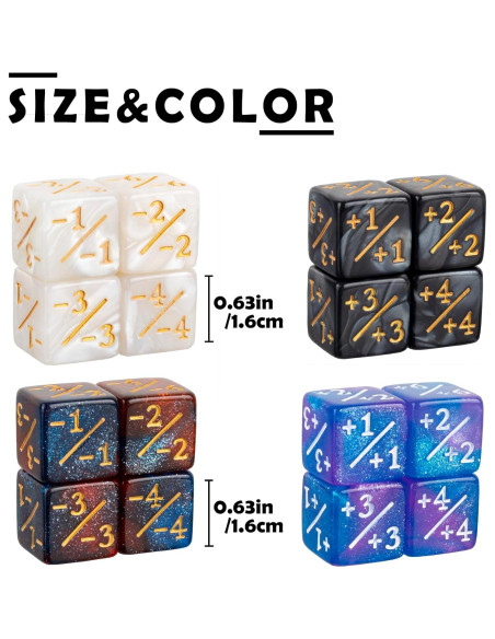 48 PCS Dados Mágicos MTG - Contadores de Vida 16 mm