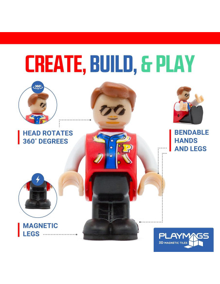 Conjunto de Figuras Magnéticas Playmags 15 Piezas para Niños