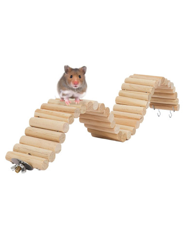 Puente Colgante de Madera Hamiledyi para Hámster 40x6 cm