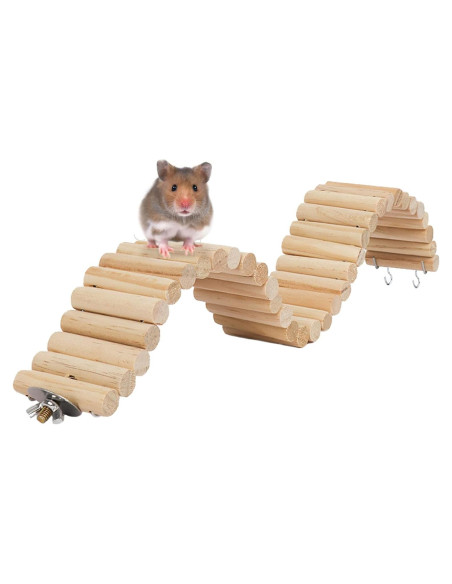 Puente Colgante de Madera Hamiledyi para Hámster 40x6 cm