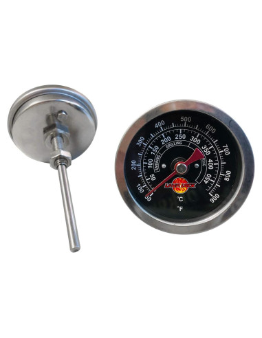 Termómetro de Barbacoa Black Face 2" con Vástago 3" M8