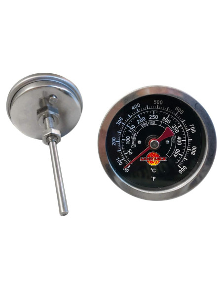 Termómetro de Barbacoa Black Face 2" con Vástago 3" M8 Termómetro de Barbacoa Black Face 2" con Vástago 3" M8