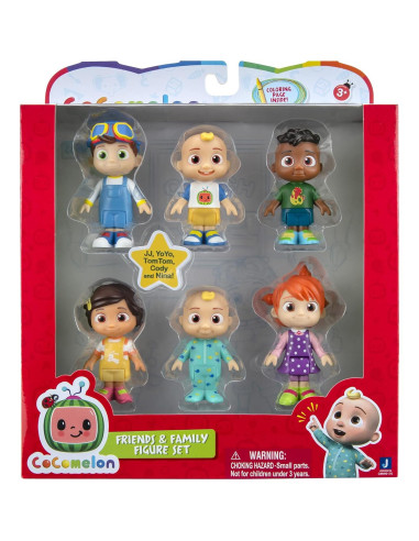 Set de Figuras CoComelon - 6 Personajes 7.62 cm - JJ, TomTom, YoYo, Cody, Nina