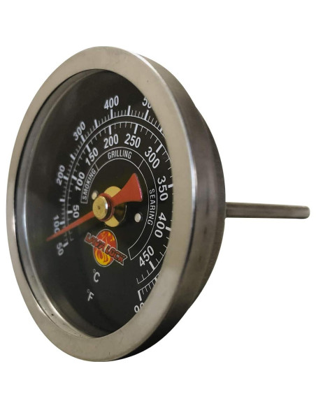 Termómetro de Barbacoa Black Face 2" con Vástago 3" M8 Termómetro de Barbacoa Black Face 2" con Vástago 3" M8