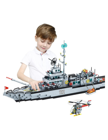 Juego de Construcción Acorazado Militar PinkBee 80 cm 8-en-1