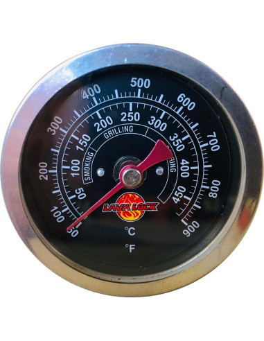 Termómetro de Barbacoa Black Face 2" con Vástago 3" M8