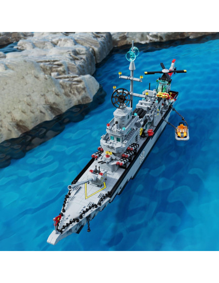 Juego de Construcción Acorazado Militar PinkBee 80 cm 8-en-1