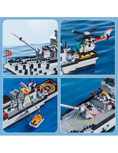 Juego de Construcción Acorazado Militar PinkBee 80 cm 8-en-1