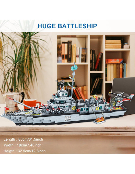 Juego de Construcción Acorazado Militar PinkBee 80 cm 8-en-1