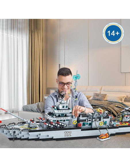 Juego de Construcción Acorazado Militar PinkBee 80 cm 8-en-1