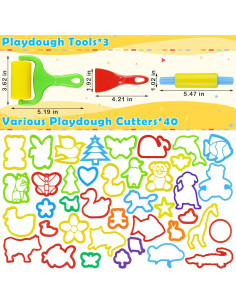 Kit de Herramientas de Masa LanMa 43 Piezas Animales 2