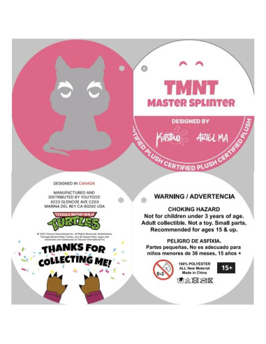 Peluche Maestro Splinter Youtooz 15 cm TMNT Suave