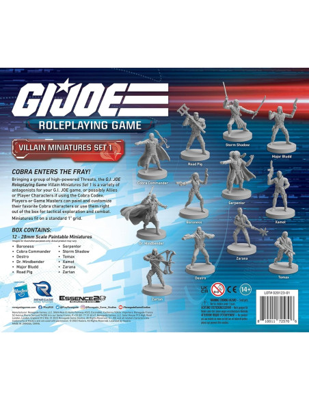 Set de Miniaturas de Villano G.I. Joe Renegade 12 Figuras 28mm