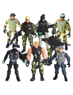 Juego de figuras de acción Madzee 8 soldados militares
