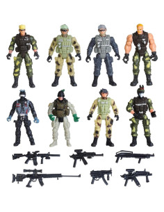 Juego de figuras de acción Madzee 8 soldados militares 2