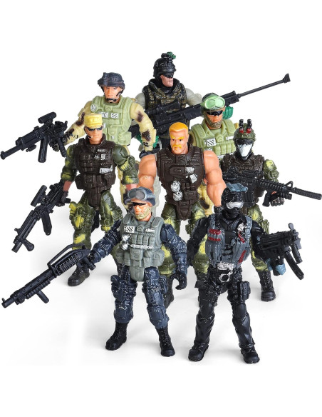 Juego de figuras de acción Madzee 8 soldados militares