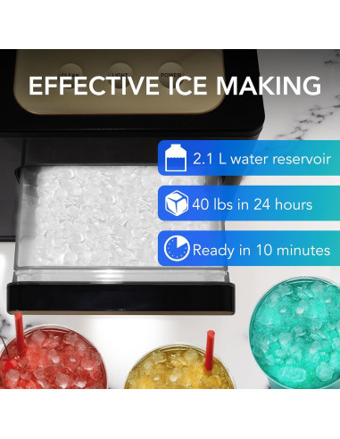 Fabricador de Hielo Nugget Whynter IBX-388BG 18kg Autolimpiante